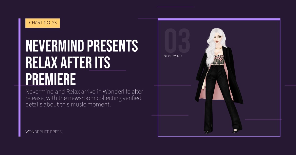Wonderlife Press: Nevermind presents Relax after its premiere. artist portrait. CHART NO. 23.