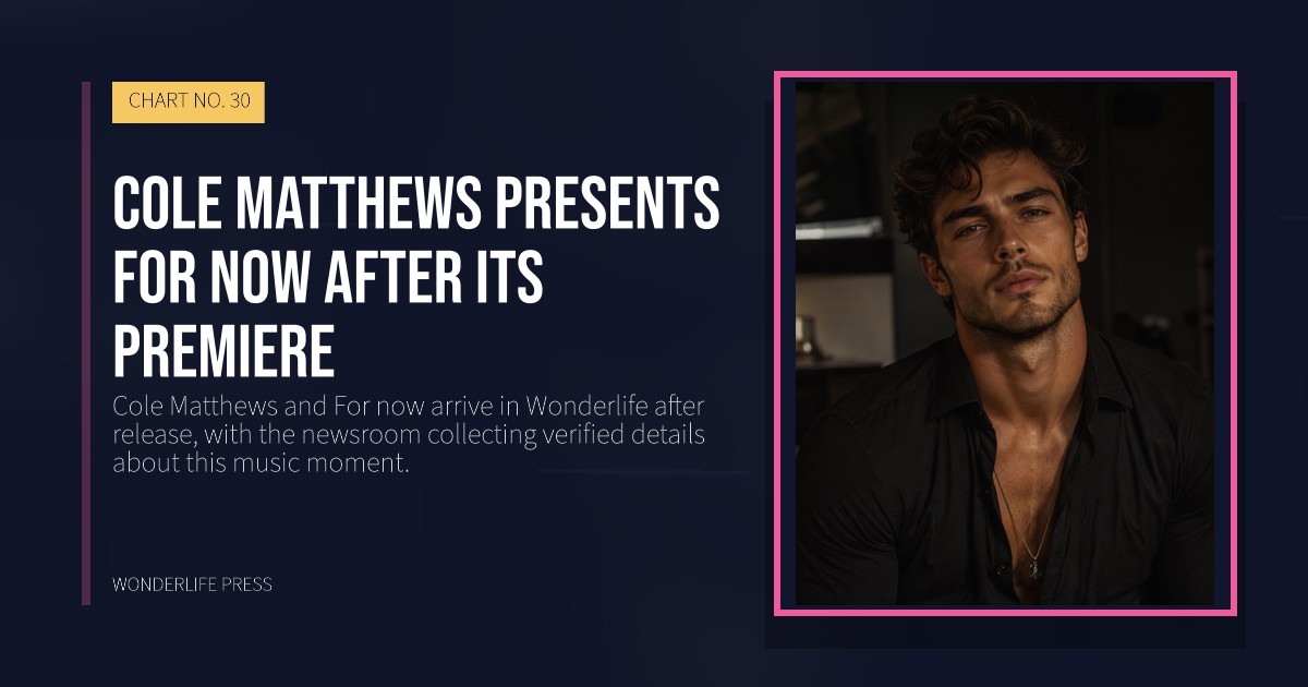 Wonderlife Press: Cole Matthews presents For now after its premiere. release artwork. CHART NO. 30.