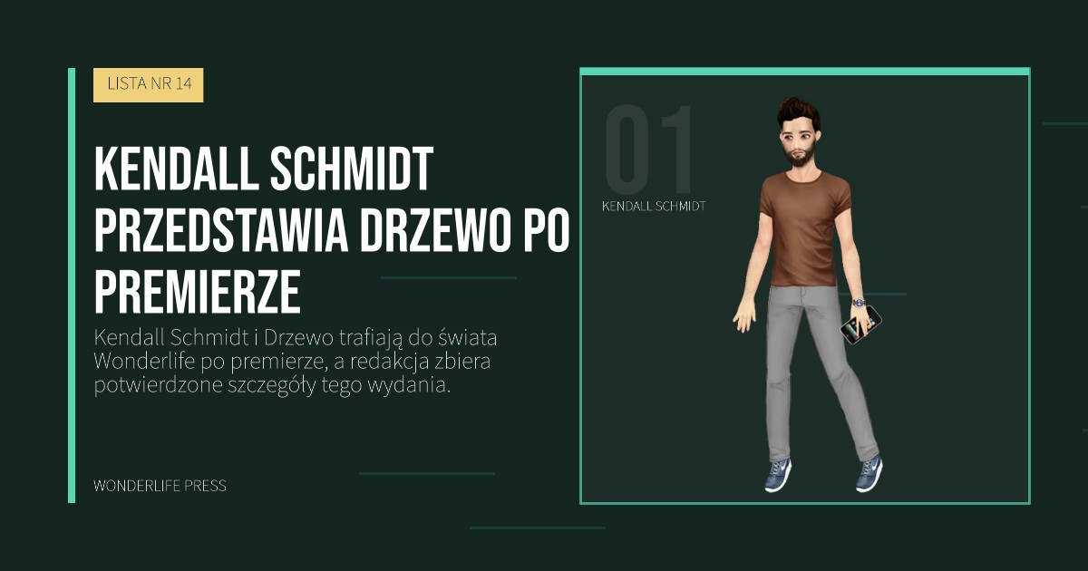 Wonderlife Press: Kendall Schmidt przedstawia Drzewo po premierze. portret artystów. LISTA NR 14.