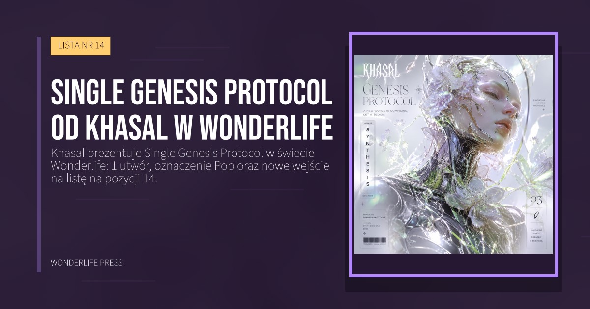 Wonderlife Press: Single Genesis Protocol od Khasal w Wonderlife. okładka wydawnictwa. LISTA NR 14.