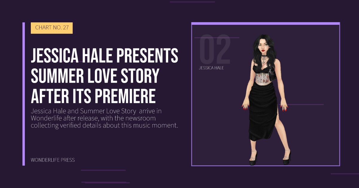 Wonderlife Press: Jessica Hale presents Summer Love Story  after its premiere. artist portrait. CHART NO. 27.