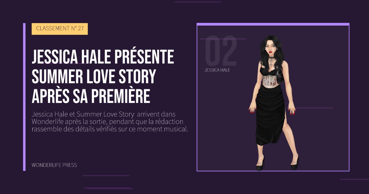Wonderlife Press: Jessica Hale présente Summer Love Story  après sa première. portrait des artistes. CLASSEMENT N° 27.
