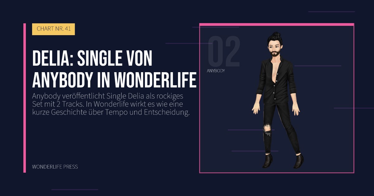 Wonderlife Press: Delia: Single von Anybody in Wonderlife. Künstlerporträt. CHART NR. 41.