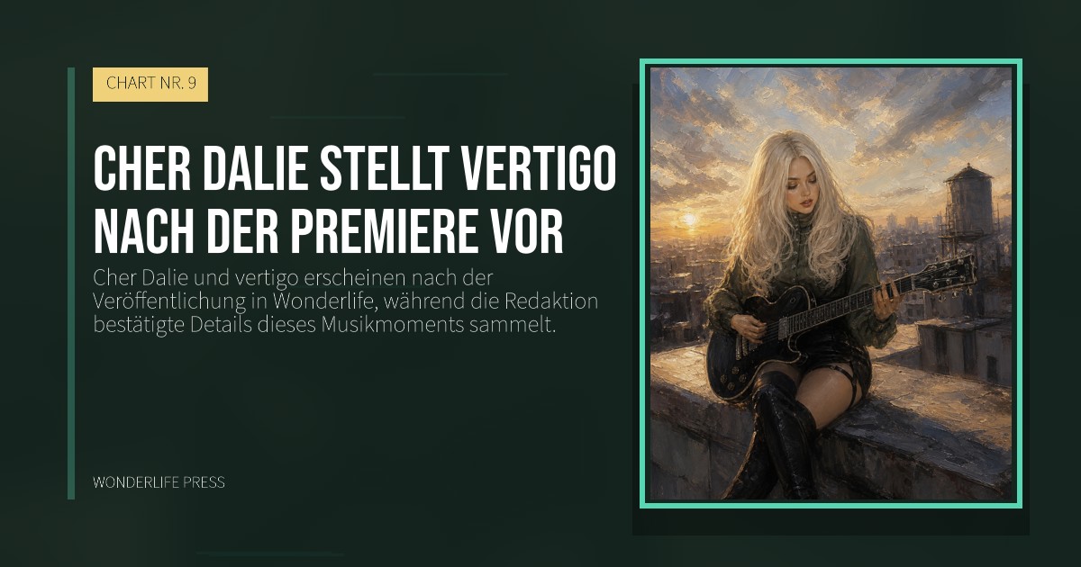 Wonderlife Press: Cher Dalie stellt vertigo nach der Premiere vor. Veröffentlichungscover. CHART NR. 9.