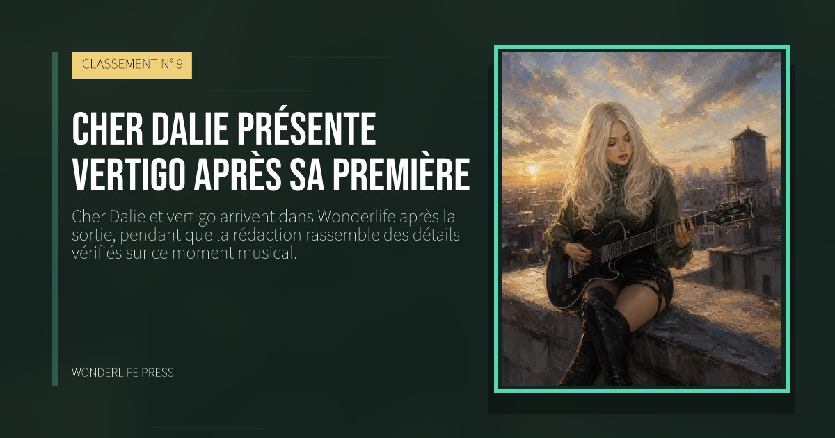 Wonderlife Press: Cher Dalie présente vertigo après sa première. pochette de la sortie. CLASSEMENT N° 9.