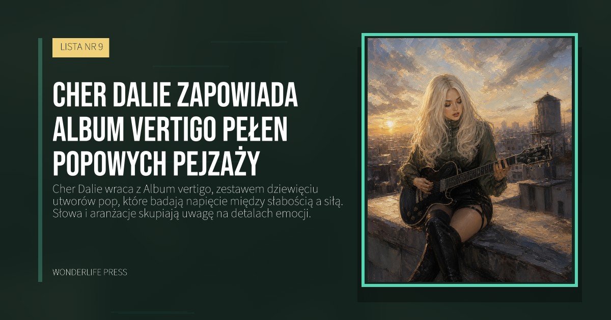 Wonderlife Press: Cher Dalie zapowiada Album vertigo pełen popowych pejzaży. okładka wydawnictwa. LISTA NR 9.