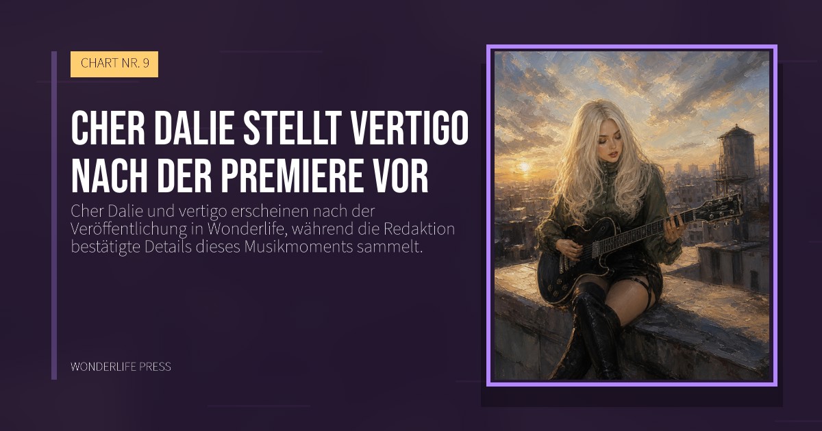 Wonderlife Press: Cher Dalie stellt vertigo nach der Premiere vor. Veröffentlichungscover. CHART NR. 9.