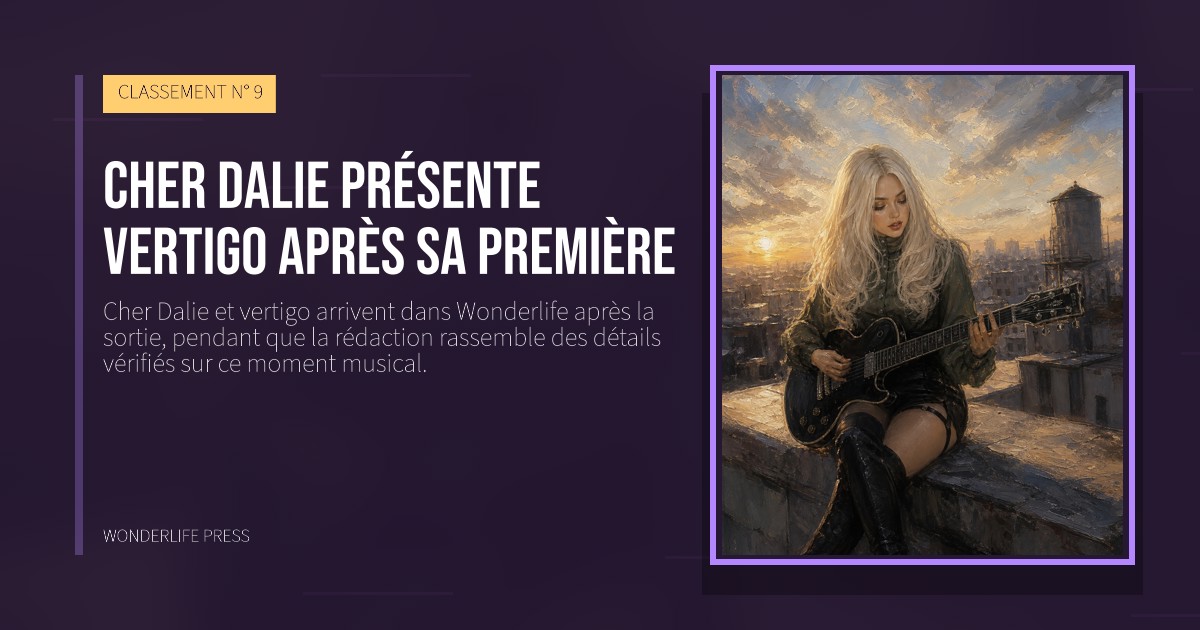 Wonderlife Press: Cher Dalie présente vertigo après sa première. pochette de la sortie. CLASSEMENT N° 9.