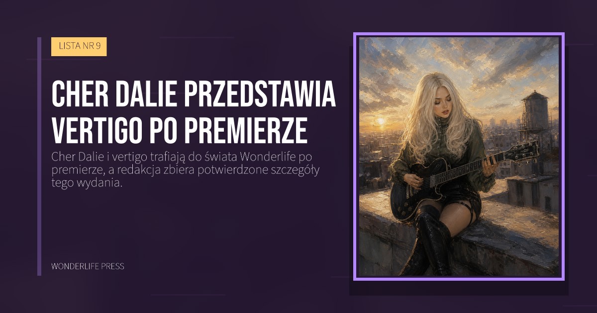 Wonderlife Press: Cher Dalie przedstawia vertigo po premierze. okładka wydawnictwa. LISTA NR 9.