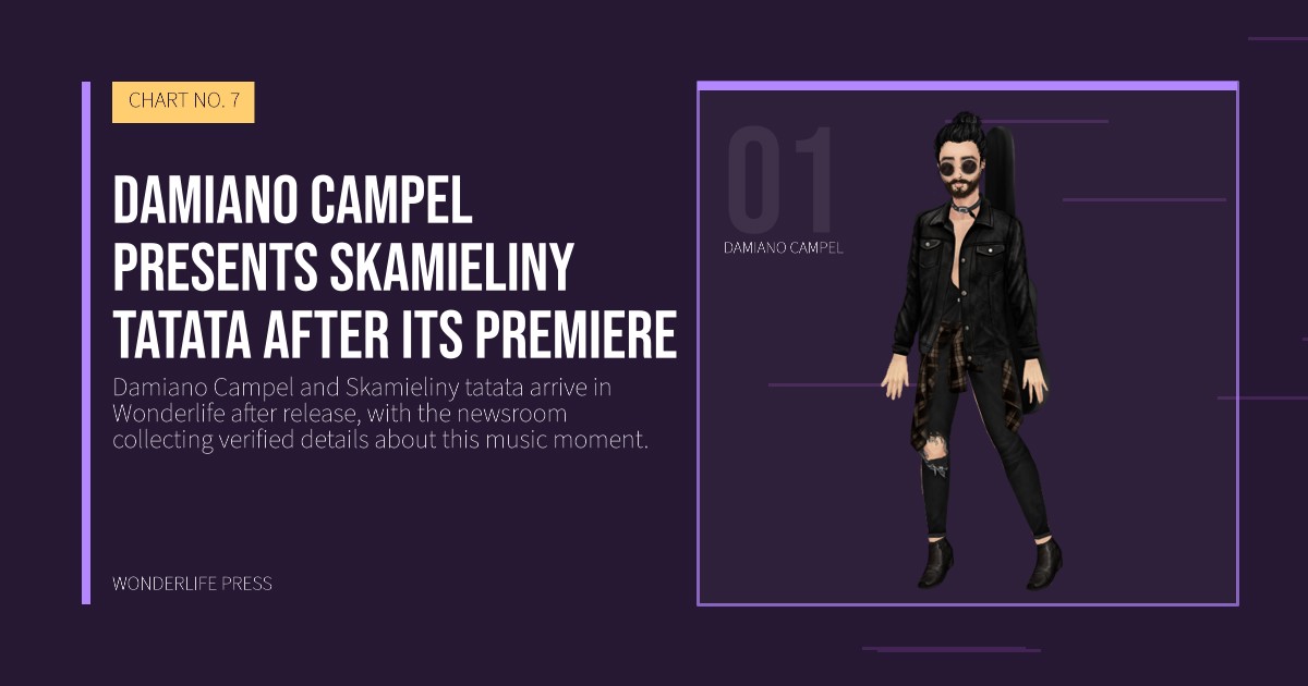 Wonderlife Press: Damiano Campel presents Skamieliny tatata after its premiere. artist portrait. CHART NO. 7.
