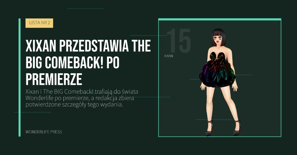 Wonderlife Press: Xixan przedstawia The BIG Comeback! po premierze. portret artystów. LISTA NR 2.
