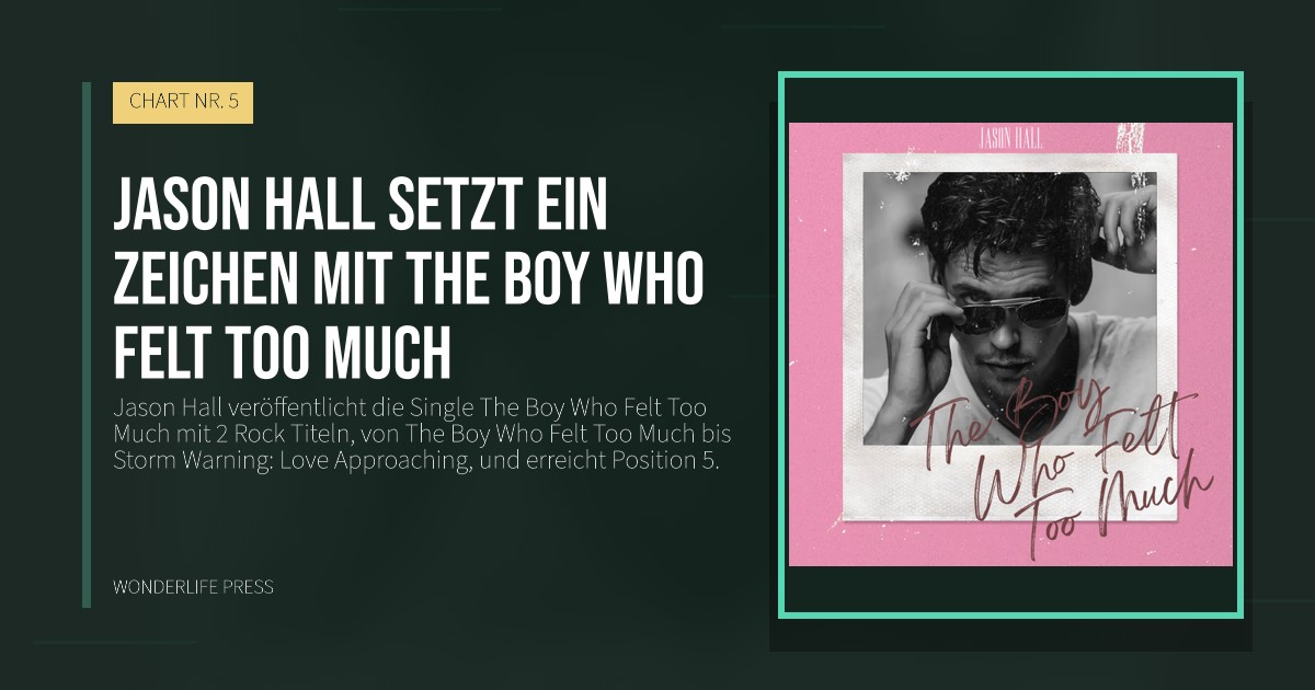 Wonderlife Press: Jason Hall setzt ein Zeichen mit The Boy Who Felt Too Much. Veröffentlichungscover. CHART NR. 5.