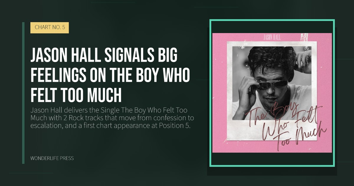 Wonderlife Press: Jason Hall signals big feelings on The Boy Who Felt Too Much. release artwork. CHART NO. 5.