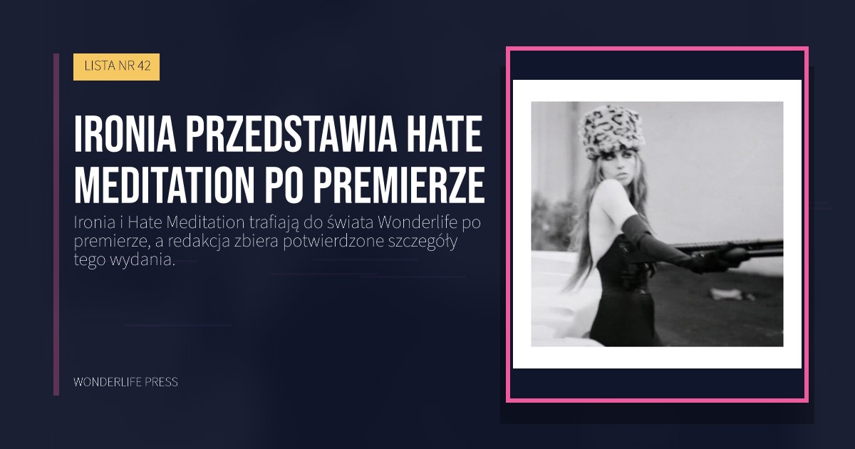 Wonderlife Press: Ironia przedstawia Hate Meditation po premierze. okładka wydawnictwa. LISTA NR 42.