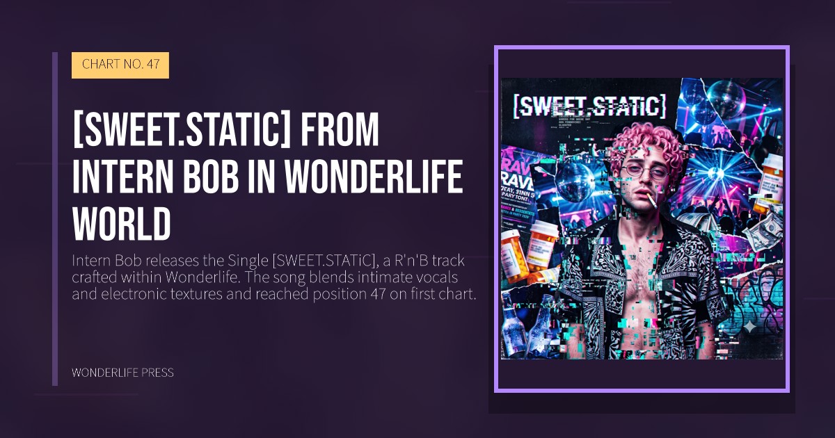 Wonderlife Press: [SWEET.STATiC] from Intern Bob in Wonderlife world. release artwork. CHART NO. 47.