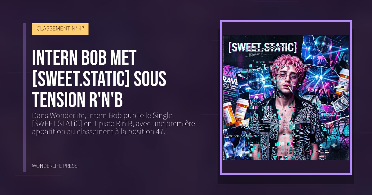 Wonderlife Press: Intern Bob met [SWEET.STATiC] sous tension R'n'B. pochette de la sortie. CLASSEMENT N° 47.