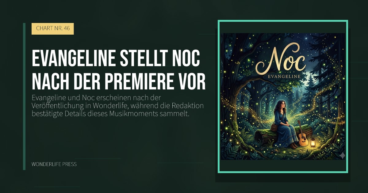Wonderlife Press: Evangeline stellt Noc nach der Premiere vor. Veröffentlichungscover. CHART NR. 46.