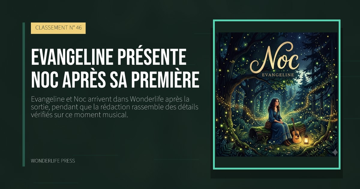 Wonderlife Press: Evangeline présente Noc après sa première. pochette de la sortie. CLASSEMENT N° 46.