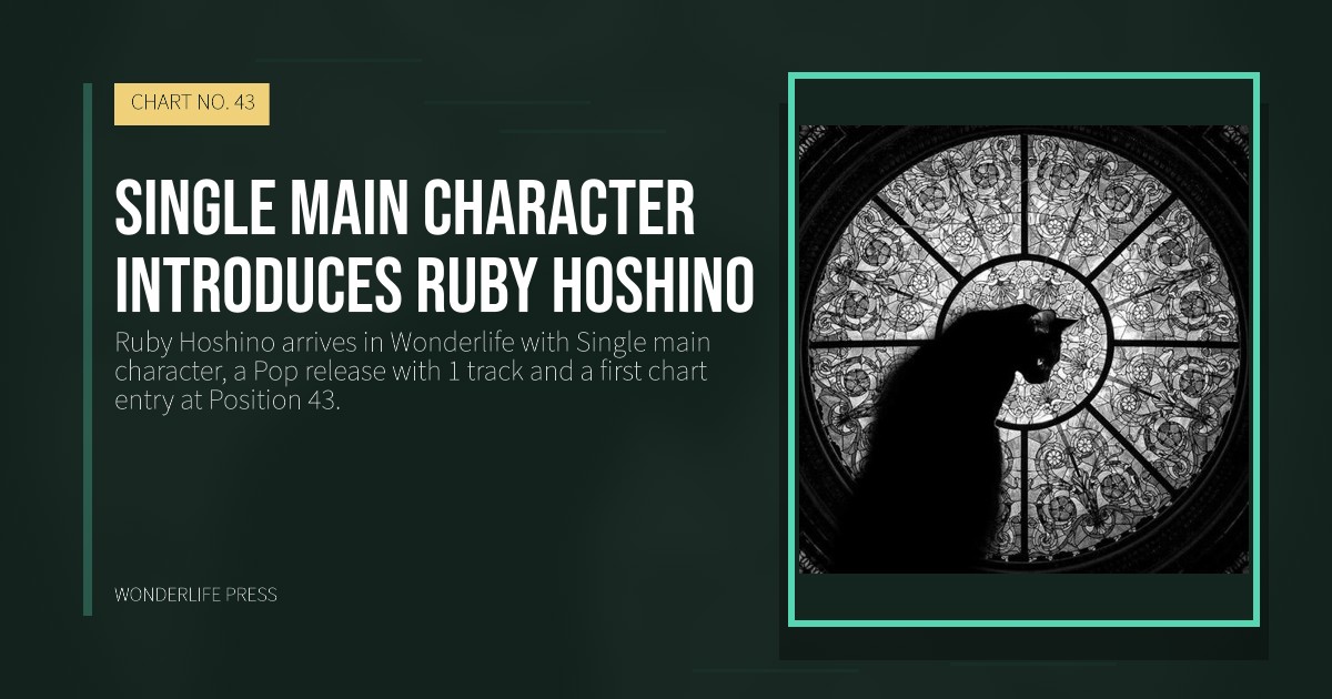 Wonderlife Press: Single main character introduces Ruby Hoshino. release artwork. CHART NO. 43.
