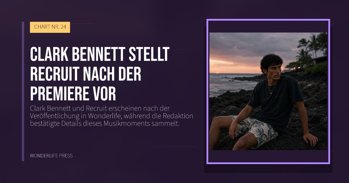 Wonderlife Press: Clark Bennett stellt Recruit nach der Premiere vor. Veröffentlichungscover. CHART NR. 24.