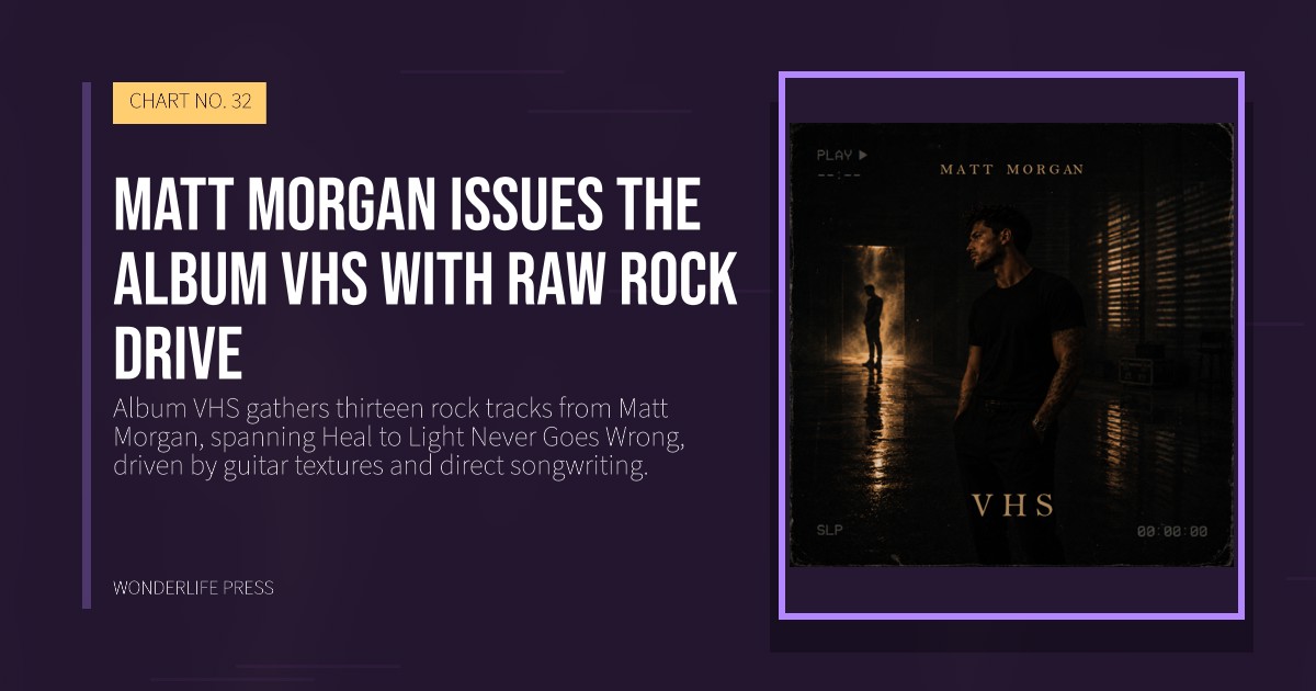 Wonderlife Press: Matt Morgan issues the album VHS with raw rock drive. release artwork. CHART NO. 32.