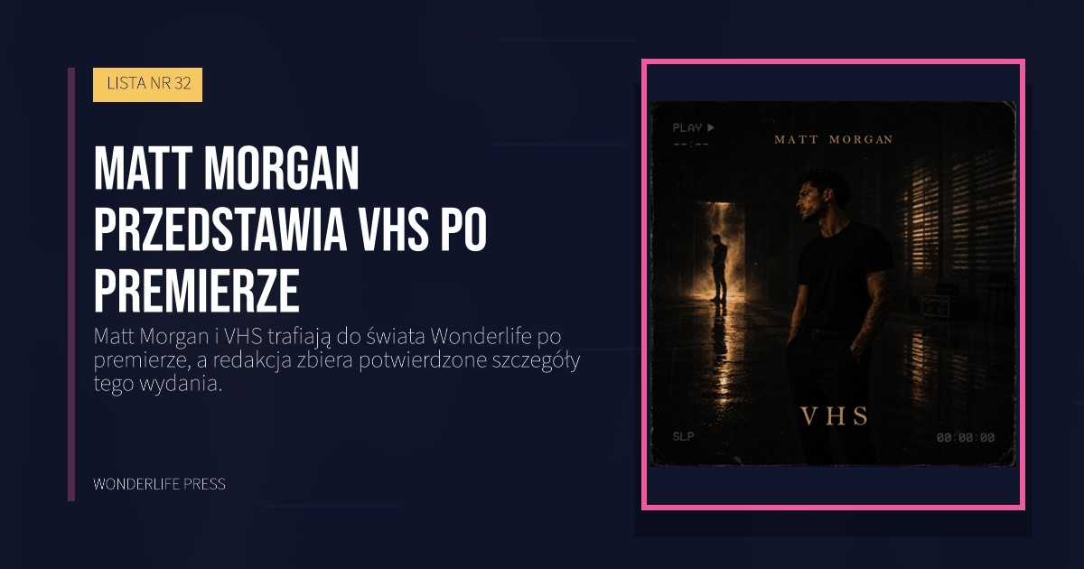 Wonderlife Press: Matt Morgan przedstawia VHS po premierze. okładka wydawnictwa. LISTA NR 32.