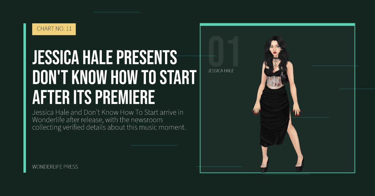 Wonderlife Press: Jessica Hale presents Don't Know How To Start after its premiere. artist portrait. CHART NO. 11.