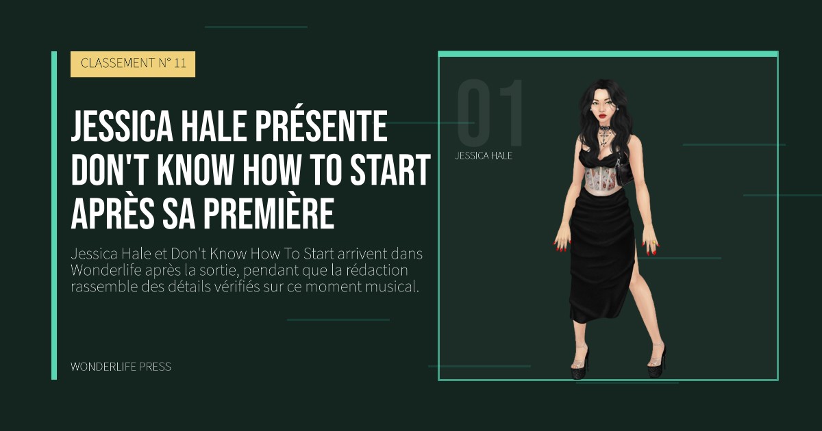 Wonderlife Press: Jessica Hale présente Don't Know How To Start après sa première. portrait des artistes. CLASSEMENT N° 11.
