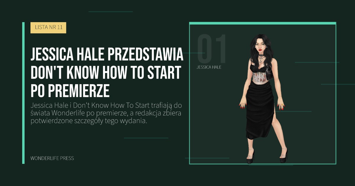 Wonderlife Press: Jessica Hale przedstawia Don't Know How To Start po premierze. portret artystów. LISTA NR 11.