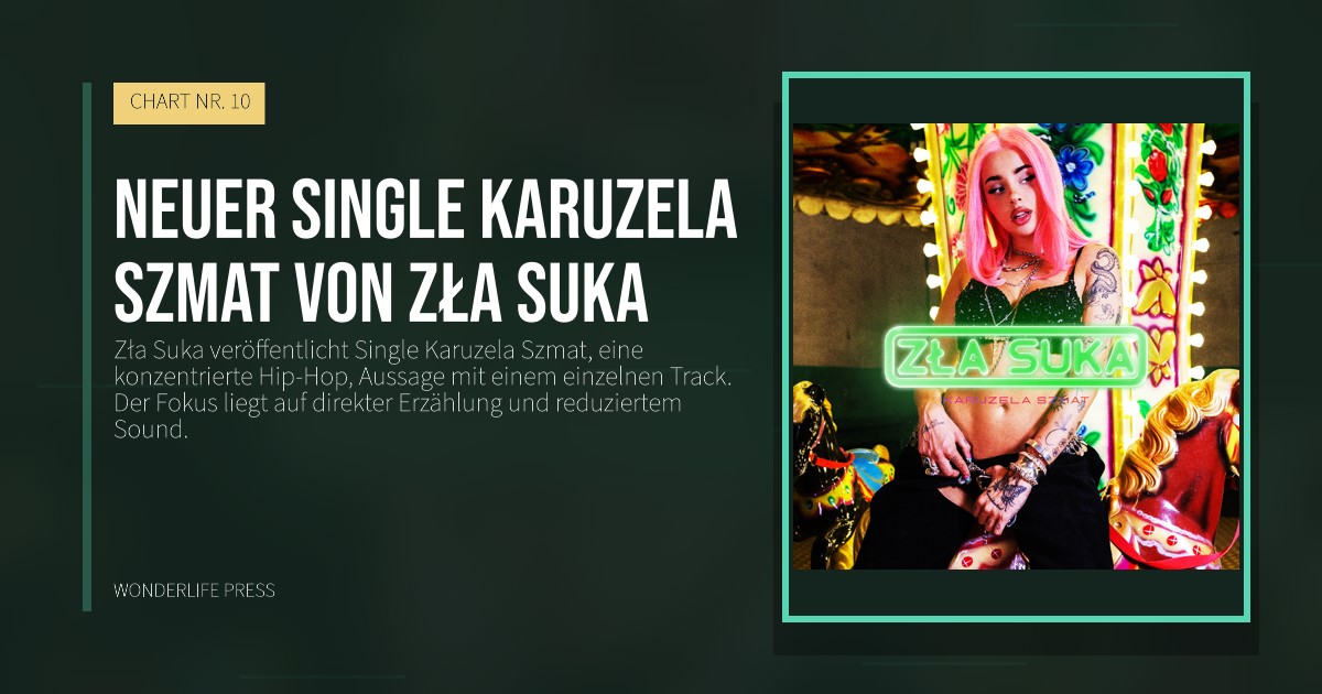 Wonderlife Press: neuer Single Karuzela Szmat von Zła Suka. Veröffentlichungscover. CHART NR. 10.