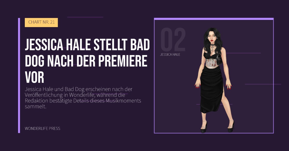 Wonderlife Press: Jessica Hale stellt Bad Dog nach der Premiere vor. Künstlerporträt. CHART NR. 21.