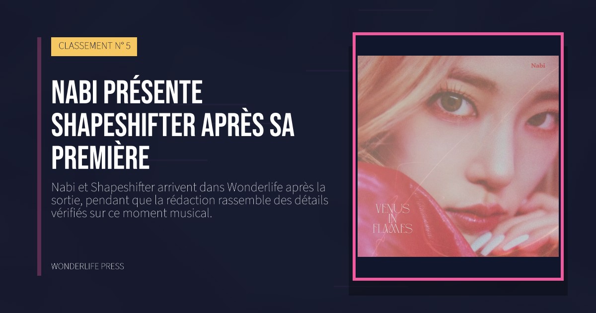 Wonderlife Press: Nabi présente Shapeshifter après sa première. pochette de la sortie. CLASSEMENT N° 5.