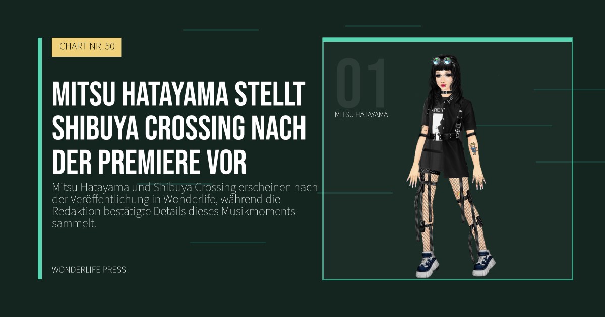Wonderlife Press: Mitsu Hatayama stellt Shibuya Crossing nach der Premiere vor. Künstlerporträt. CHART NR. 50.