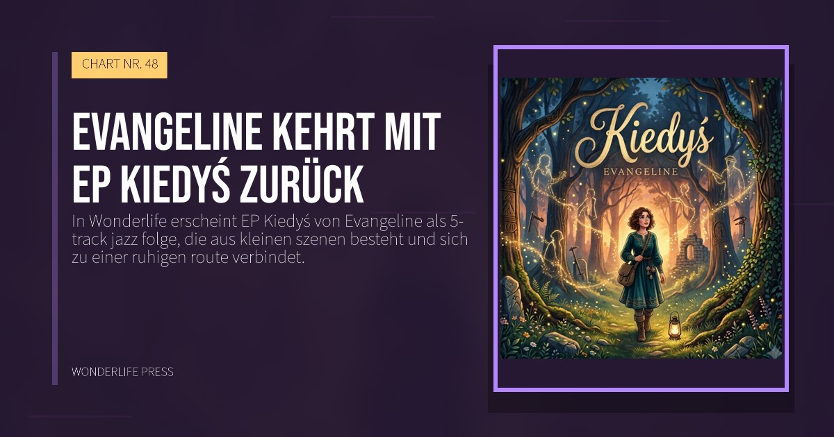 Wonderlife Press: Evangeline kehrt mit EP Kiedyś zurück. Veröffentlichungscover. CHART NR. 48.