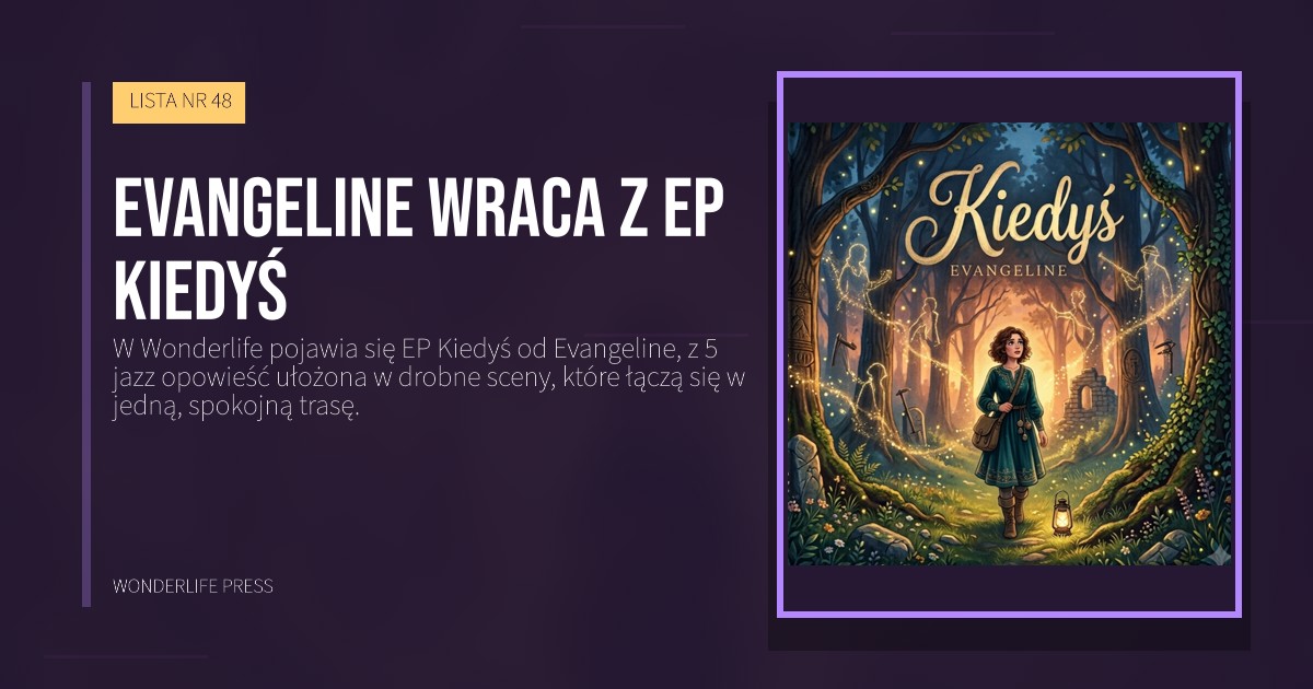 Wonderlife Press: Evangeline wraca z EP Kiedyś. okładka wydawnictwa. LISTA NR 48.