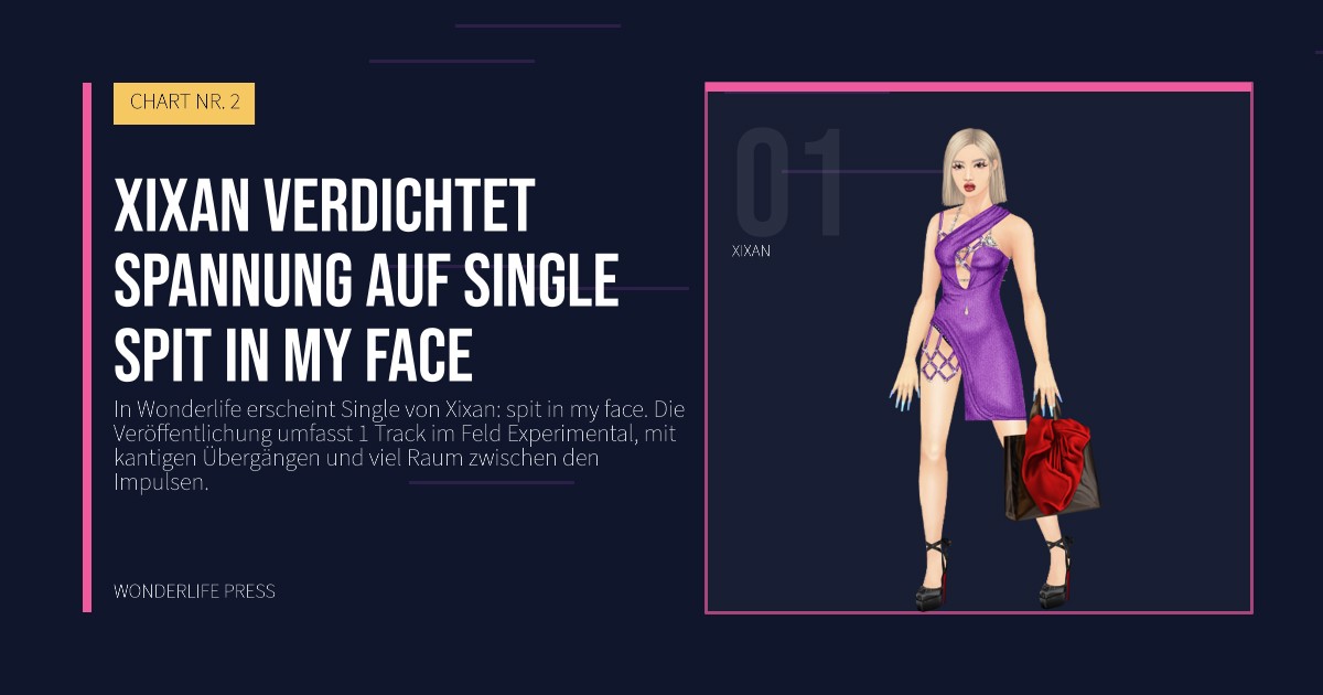 Wonderlife Press: Xixan verdichtet Spannung auf Single spit in my face. Künstlerporträt. CHART NR. 2.