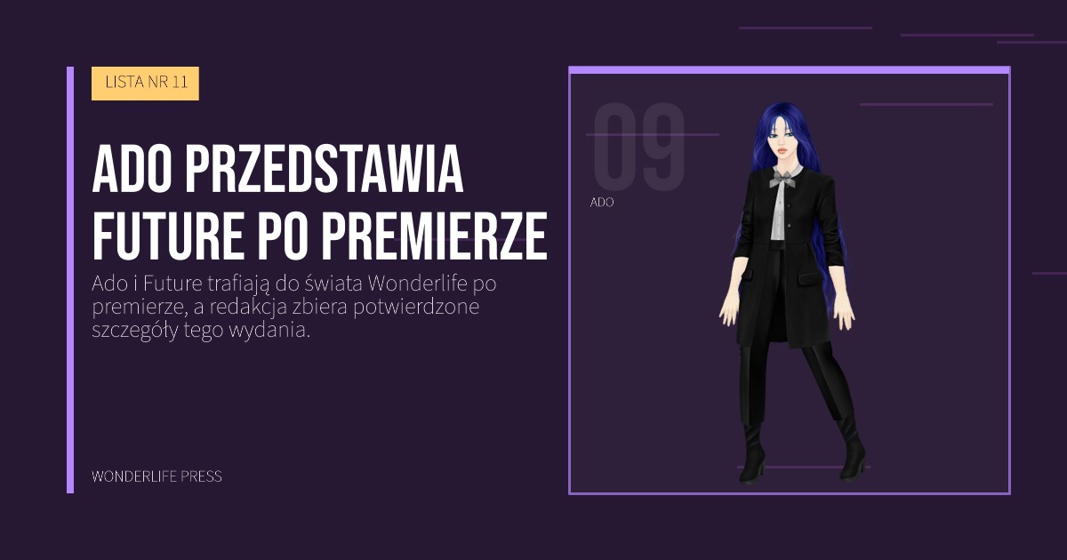 Wonderlife Press: Ado przedstawia Future po premierze. portret artystów. LISTA NR 11.