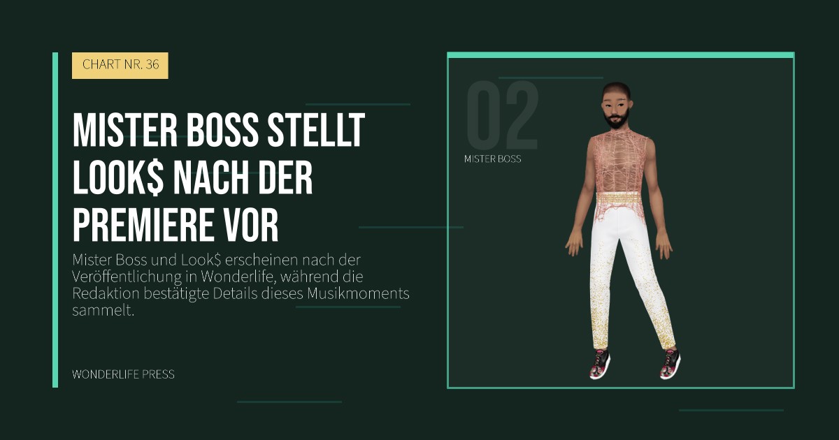 Wonderlife Press: Mister Boss stellt Look$ nach der Premiere vor. Künstlerporträt. CHART NR. 36.