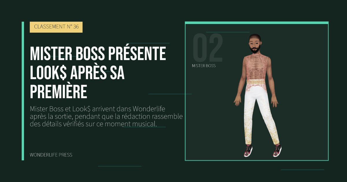 Wonderlife Press: Mister Boss présente Look$ après sa première. portrait des artistes. CLASSEMENT N° 36.