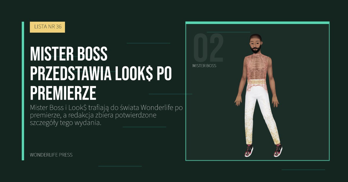 Wonderlife Press: Mister Boss przedstawia Look$ po premierze. portret artystów. LISTA NR 36.