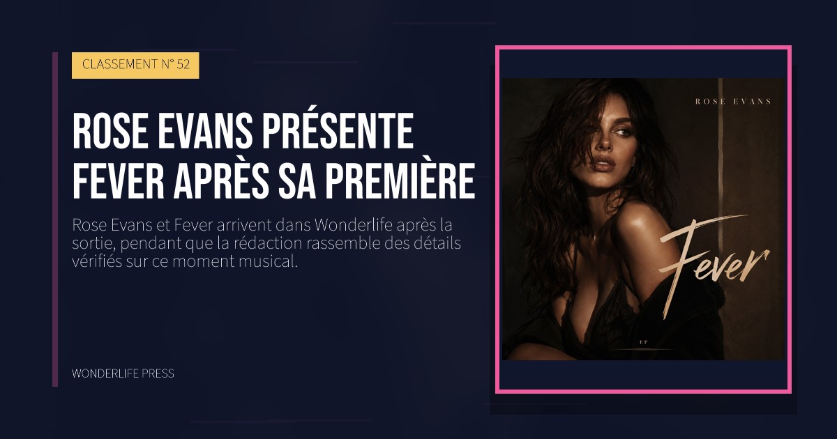 Wonderlife Press: Rose Evans présente Fever après sa première. pochette de la sortie. CLASSEMENT N° 52.