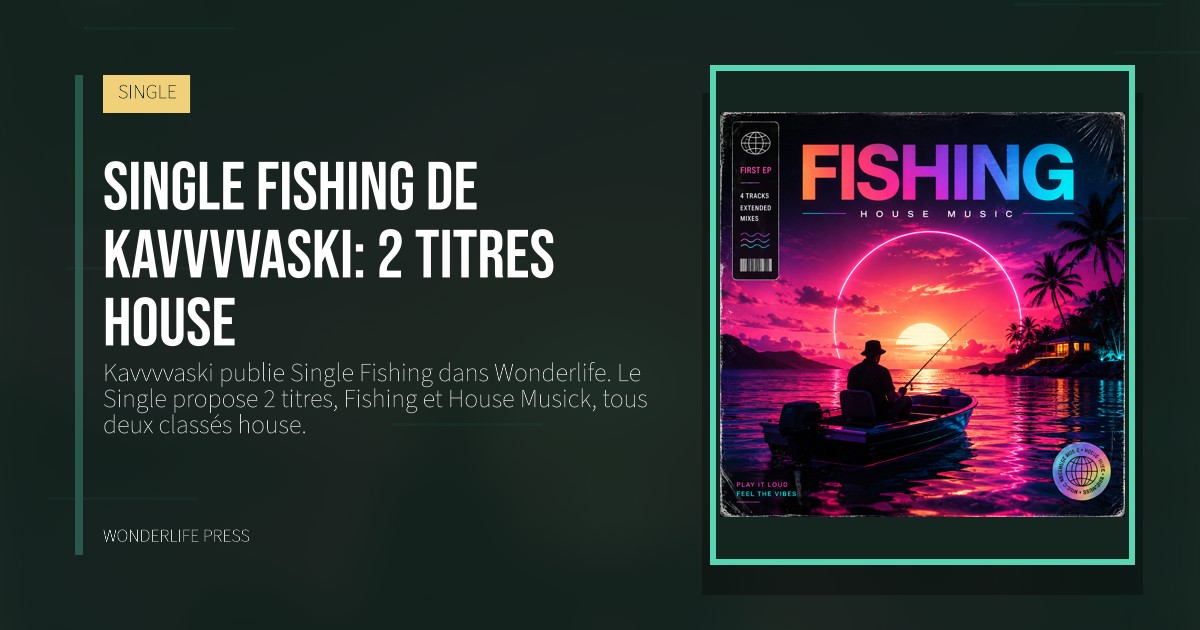 Wonderlife Press: Single Fishing de Kavvvvaski: 2 titres house. pochette de la sortie. SINGLE.