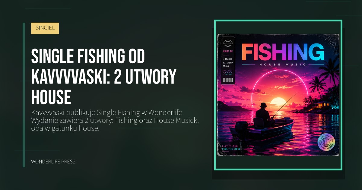 Wonderlife Press: Single Fishing od Kavvvvaski: 2 utwory house. okładka wydawnictwa. SINGIEL.