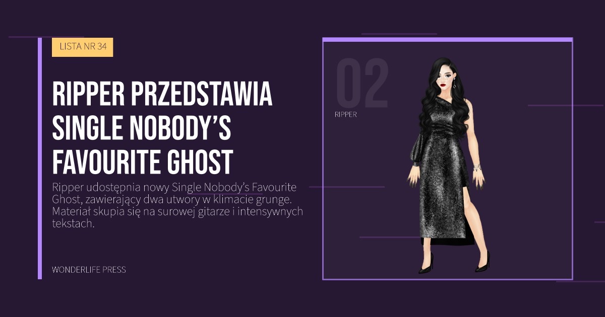 Wonderlife Press: Ripper przedstawia Single Nobody’s Favourite Ghost. portret artystów. LISTA NR 34.