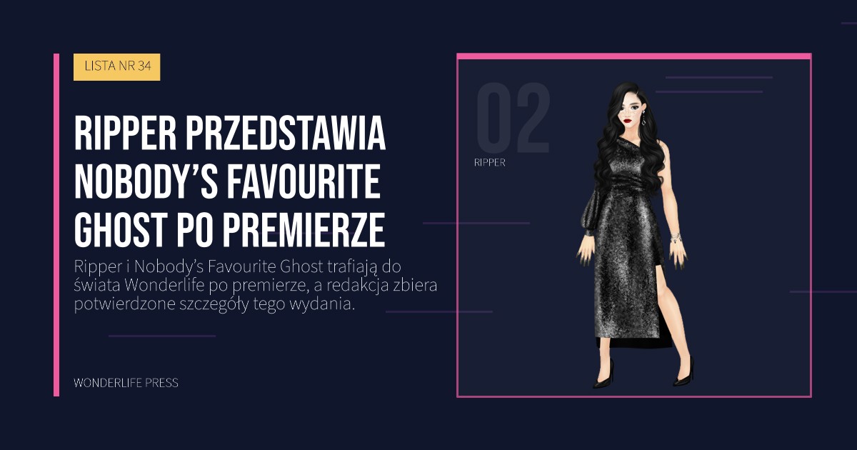 Wonderlife Press: Ripper przedstawia Nobody’s Favourite Ghost po premierze. portret artystów. LISTA NR 34.