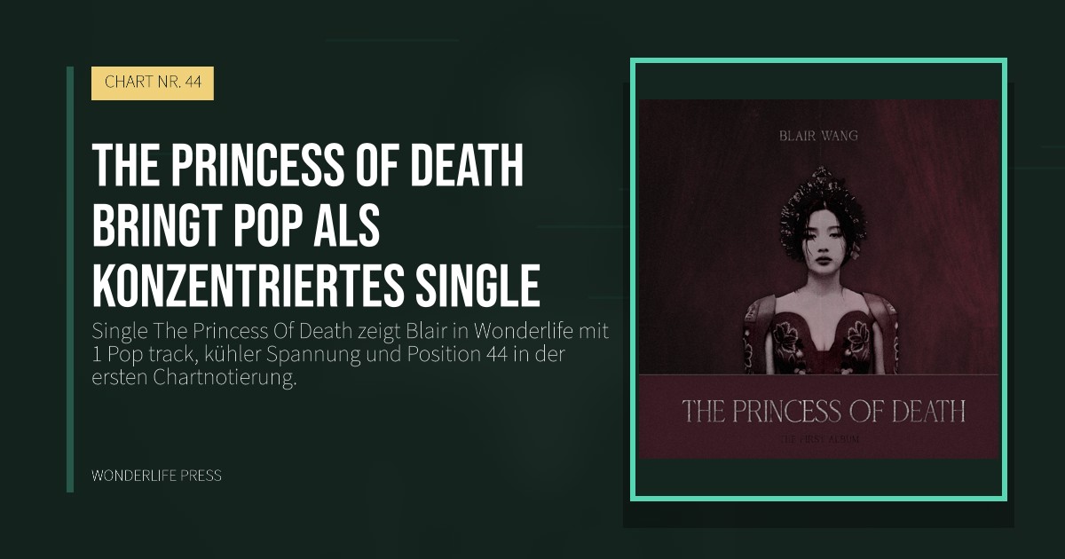 Wonderlife Press: The Princess Of Death bringt pop als konzentriertes single. Veröffentlichungscover. CHART NR. 44.