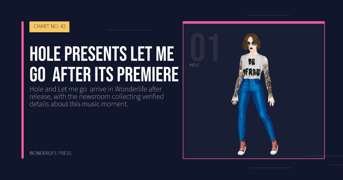 Wonderlife Press: Hole presents Let me go  after its premiere. artist portrait. CHART NO. 42.