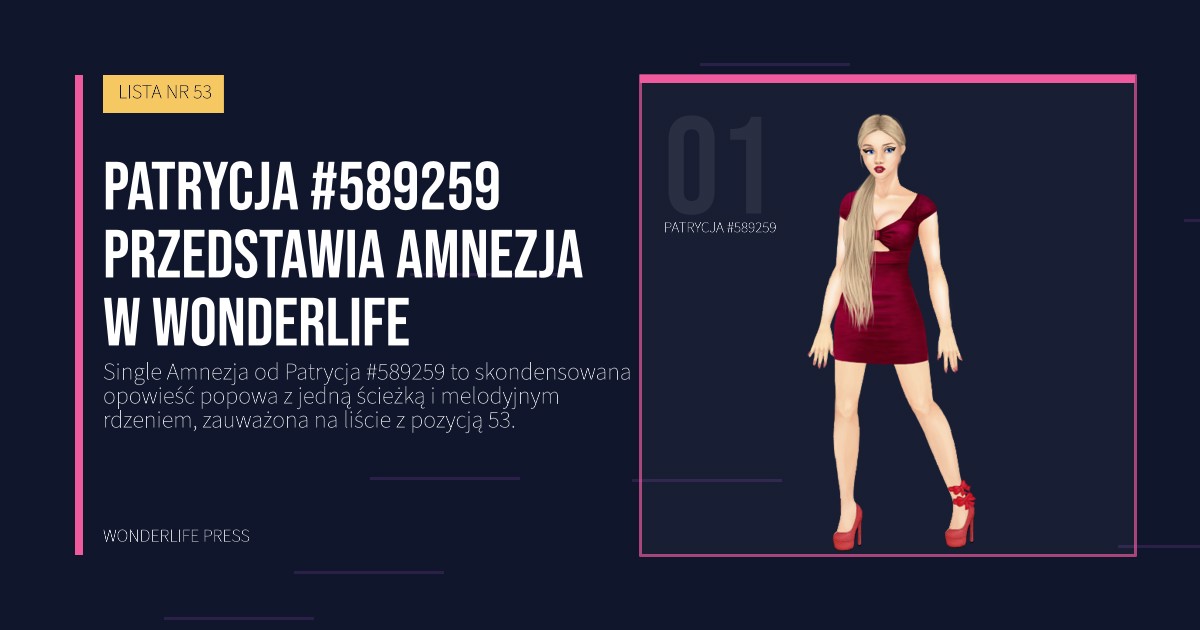 Wonderlife Press: Patrycja #589259 przedstawia Amnezja w Wonderlife. portret artystów. LISTA NR 53.