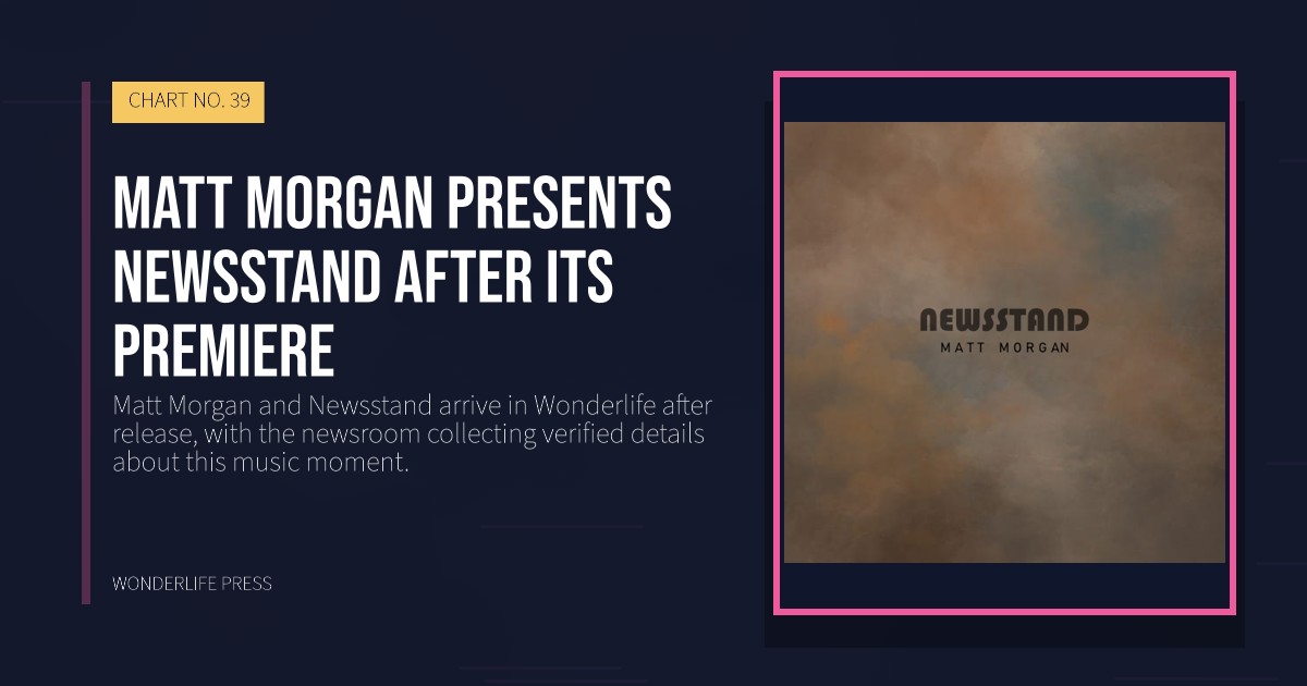 Wonderlife Press: Matt Morgan presents Newsstand after its premiere. release artwork. CHART NO. 39.