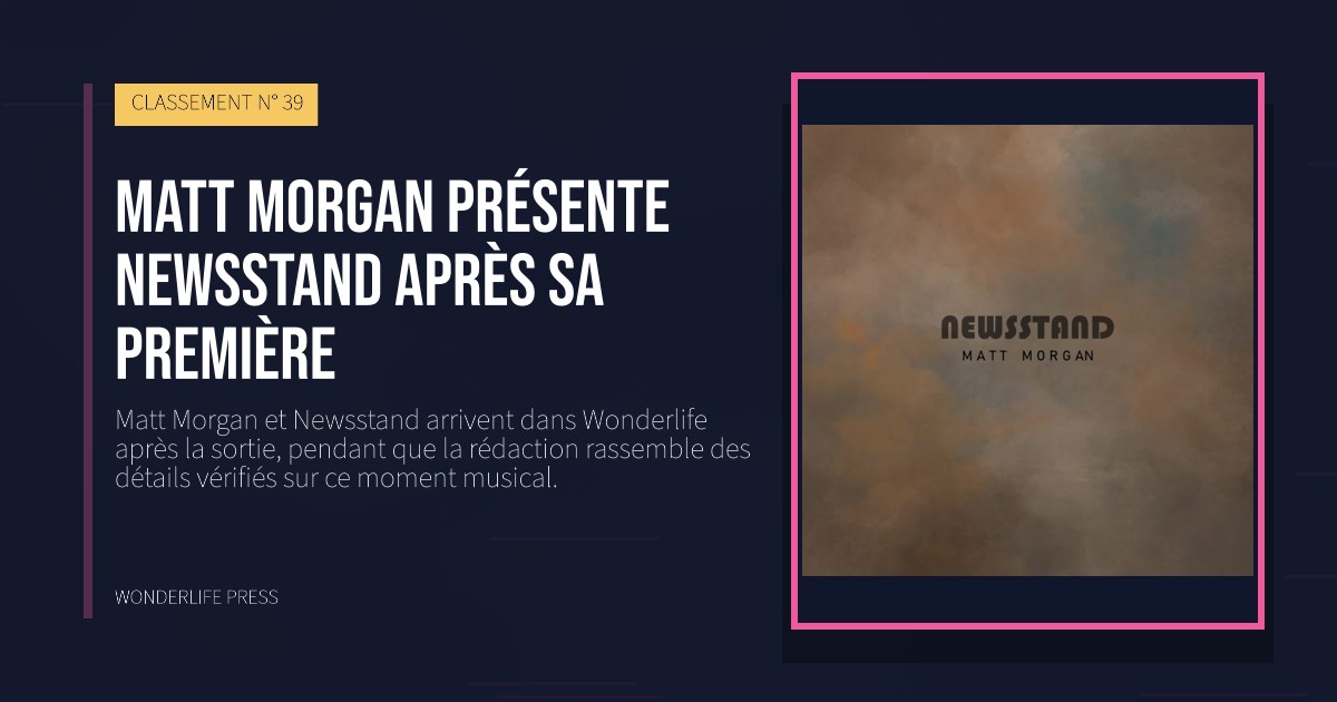 Wonderlife Press: Matt Morgan présente Newsstand après sa première. pochette de la sortie. CLASSEMENT N° 39.